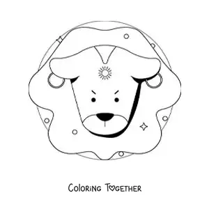 Coloring page of the big animated Leo lion