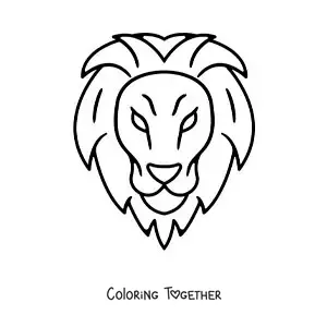 Coloring page of a Leo sign lion