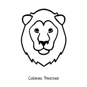 Coloring page of a big Leo sign lion