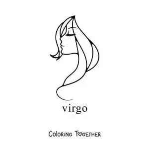 Coloring page of the easy Virgo sign
