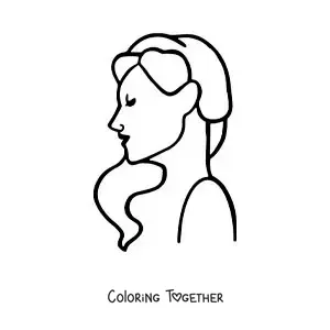 Coloring page of the woman symbol of Virgo