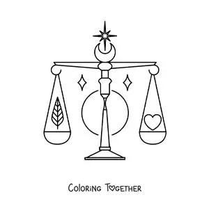 Coloring page of the Libra symbol