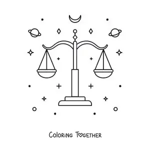 Coloring page of the Libra constellation