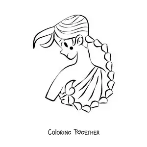 Coloring page of an animated girl of the Scorpio sign