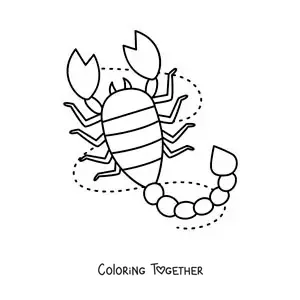Coloring page of an easy animated Scorpio sign