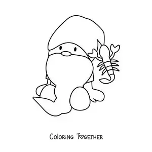 Coloring page of a children's animated gnome of the Scorpio sign