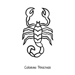 Coloring page of an easy scorpion