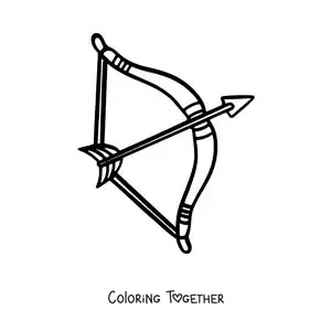 Coloring page of an easy Sagittarius bow
