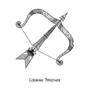 Coloring page of a mandala of the Sagittarius sign
