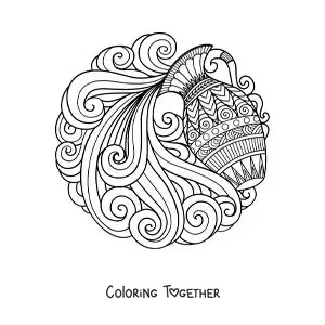 Coloring page of an Aquarius sign mandala