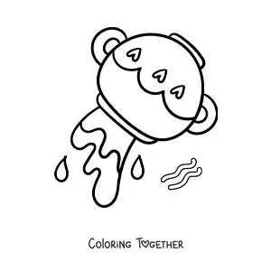 Coloring page of a kawaii Aquarius sign