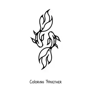 Coloring page of a simple Pisces symbol