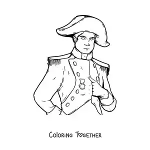 Coloring page of Napoleon Bonaparte