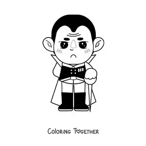 Coloring page of a cartoon of Napoleon Bonaparte