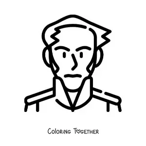 Coloring page of a Simon Bolivar emoji