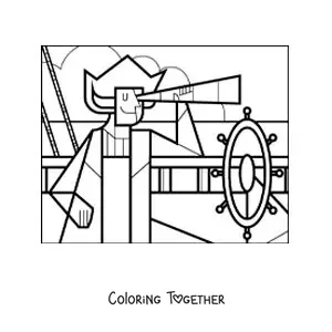 Coloring page of Christopher Columbus discovering America, made easy