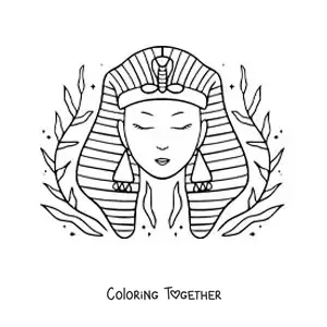 Coloring page of Cleopatra's mask