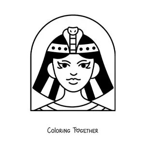 Coloring page of Cleopatra's face made easy