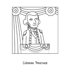 Coloring page of George Washington the first president of the United States