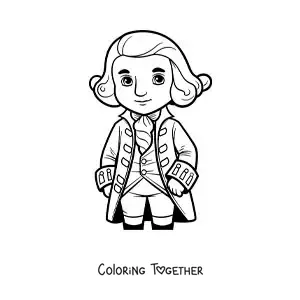 Coloring page of cartoon President George Washington
