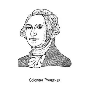 Coloring page of George Washington made easy