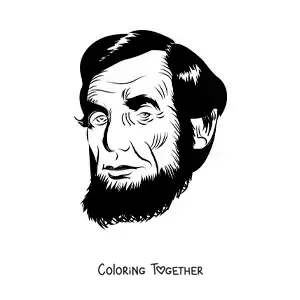 Coloring page of the face of Abraham Lincoln