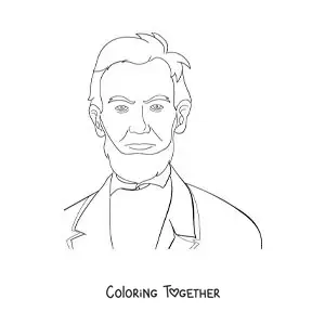 Coloring page of President Abraham Lincoln