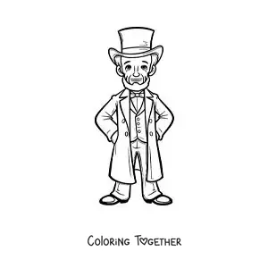 Coloring page of cartoon Abraham Lincoln
