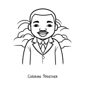 Coloring page of cartoon Martin Luther King