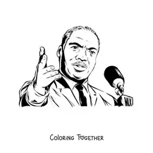 Coloring page of Martin Luther King's speech