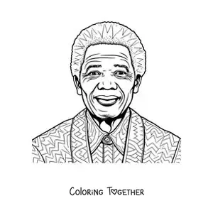 Coloring page of Nelson Mandela