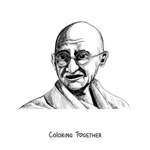 Coloring page of Mahatma Gandhi