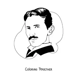 Coloring page of Nikola Tesla