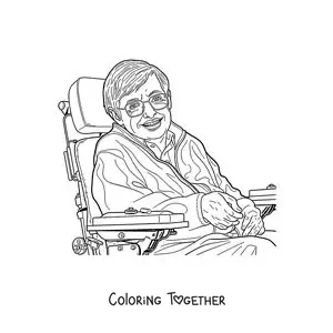 Coloring page of Stephen Hawking