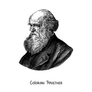 Coloring page of Charles Darwin