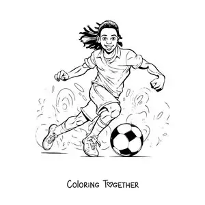 Coloring page of an easy cartoon Ronaldinho