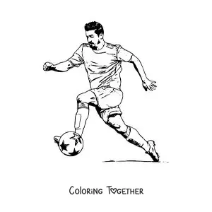 Coloring page of Luis Suarez scoring a goal