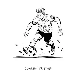 Coloring page of Kevin De Bruyne playing football