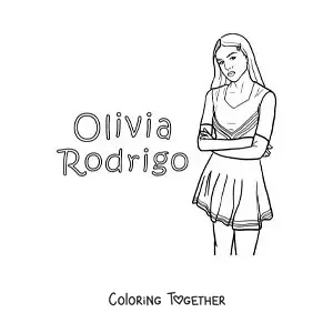 Coloring page of cartoon Olivia Rodrigo