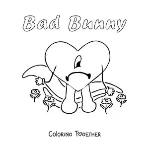 Coloring page of Bad Bunny's album Un Verano Sin Ti