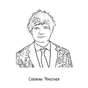 Coloring page of cartoon Ed Sheeran