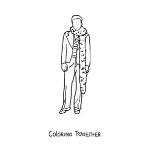 Coloring page of a silhouette of Harry Styles