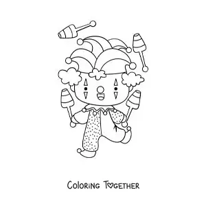 Coloring page of a circus elephant on a unicycle