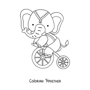 Coloring page of a cartoon clown juggling