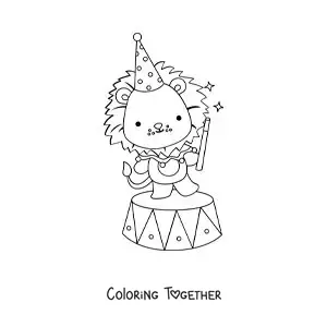 Coloring page of a cartoon circus tamer