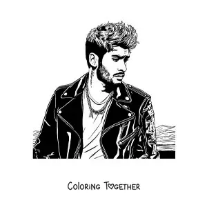 Coloring page of Zayn Malik