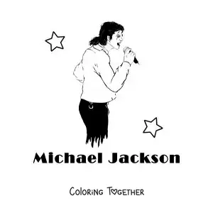 Coloring page of Michael Jackson singing