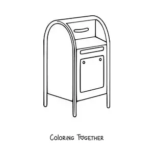 Coloring page of a mailbox