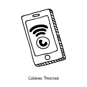 Coloring page of an incoming call on a smartphone