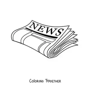 Coloring page of a newspaper